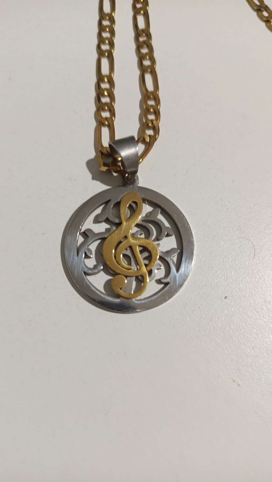 Collar inoxidable, clave de Sol