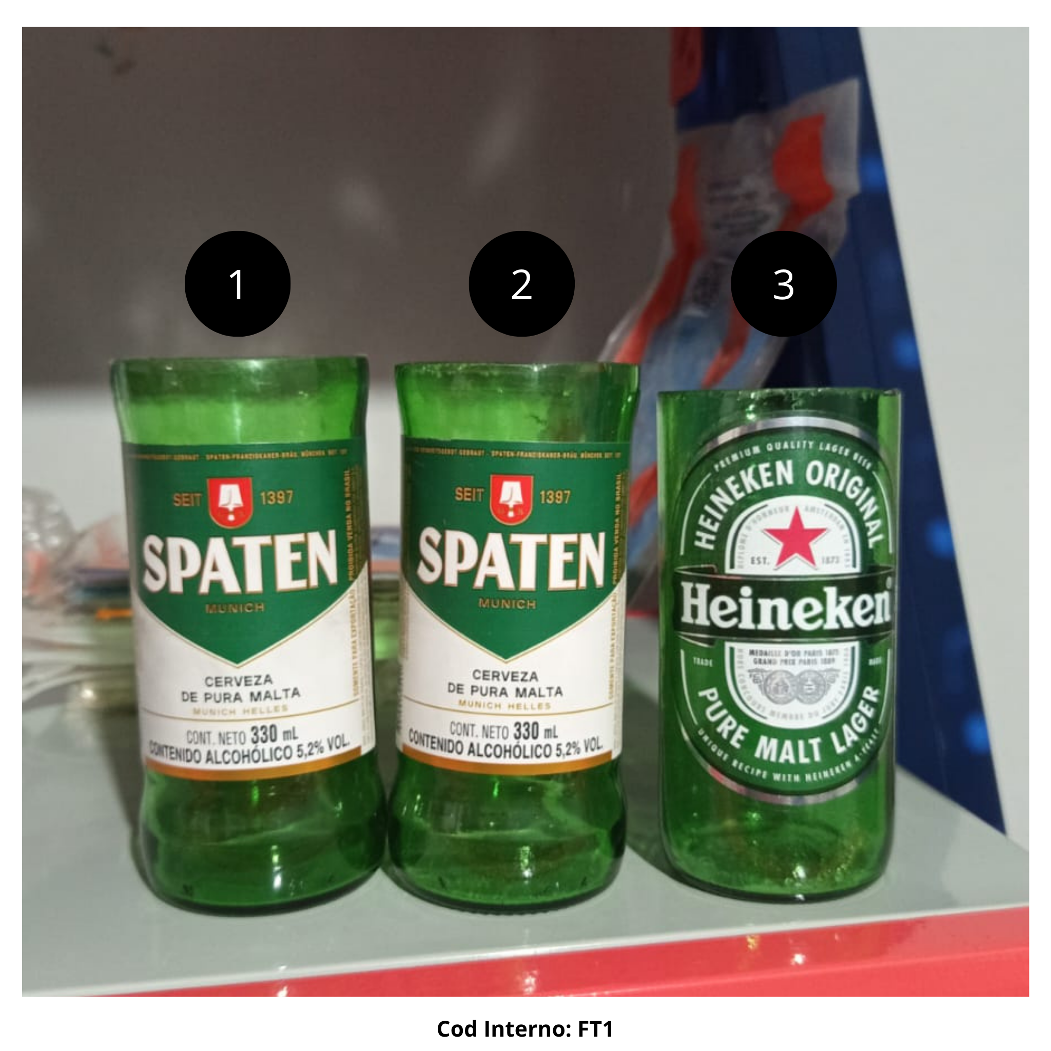 Vasos de cerveza reciclados