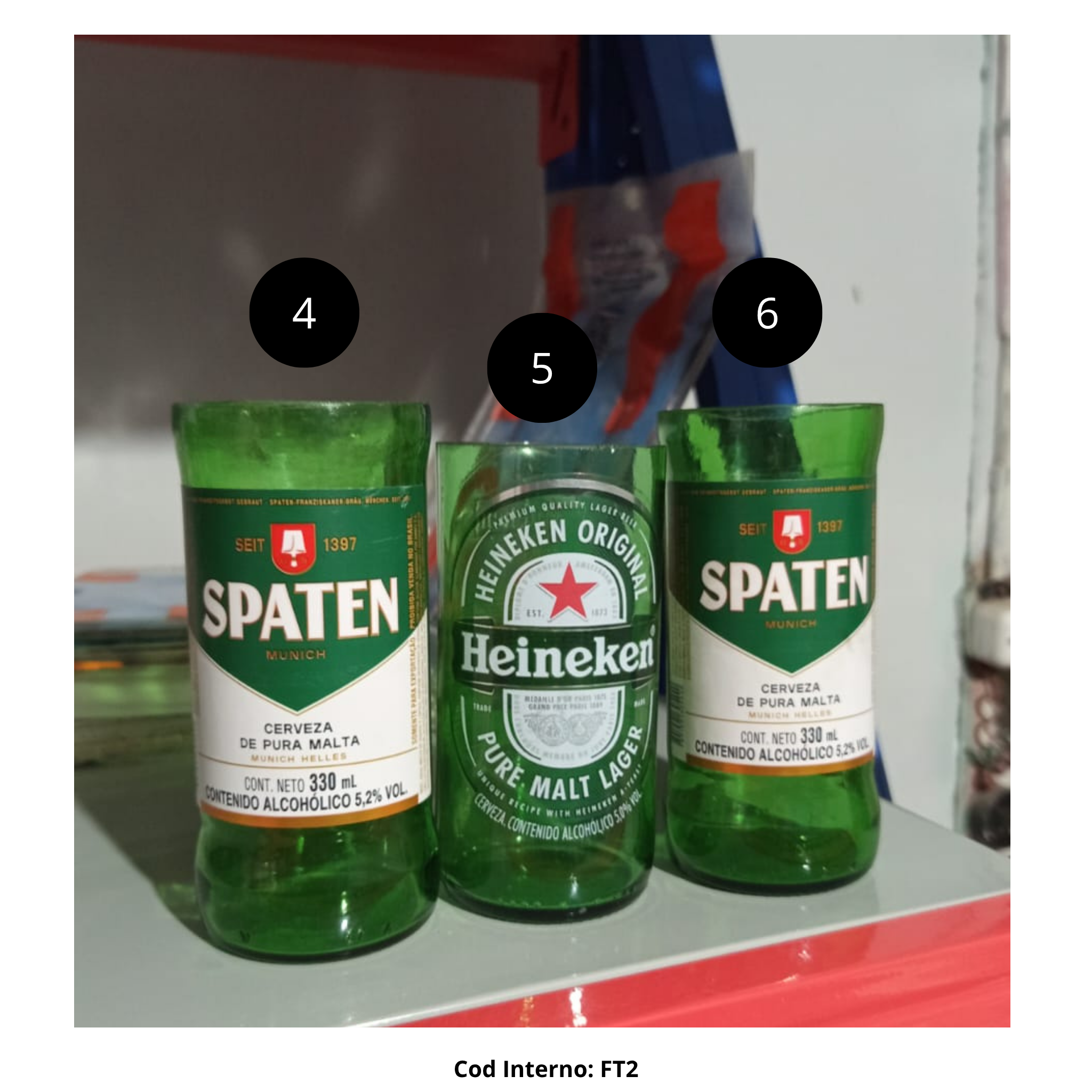 Vasos de cerveza reciclados