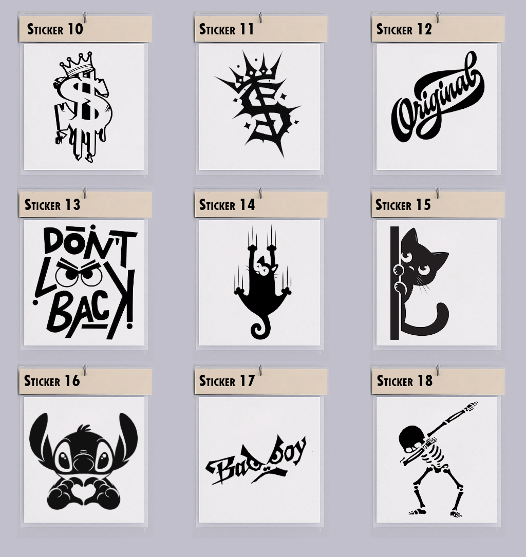 Stickers decorativos, exterior e interior, cualquier superficie lisa - 15cm