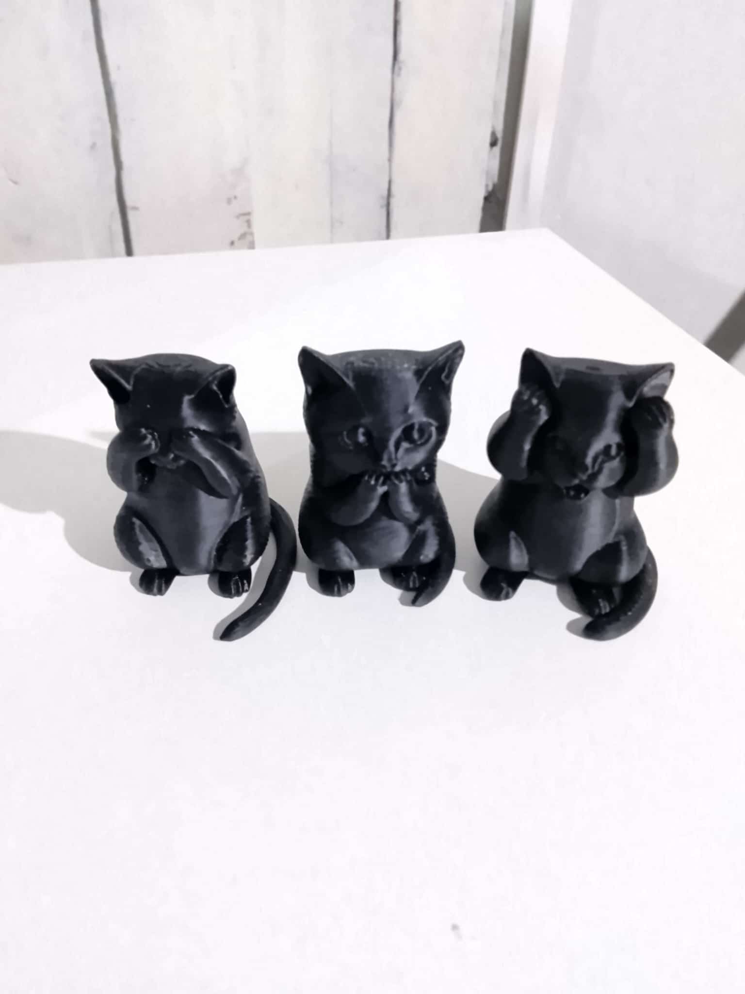 Gatitos sabios (No vi, no escuche, no hablo, Impresion 3D)