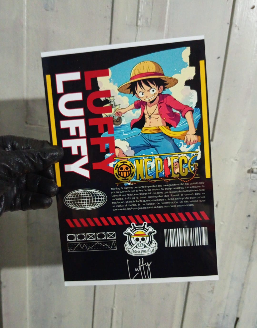 Lamina metalica Luffy, One Piece , 30x20cm