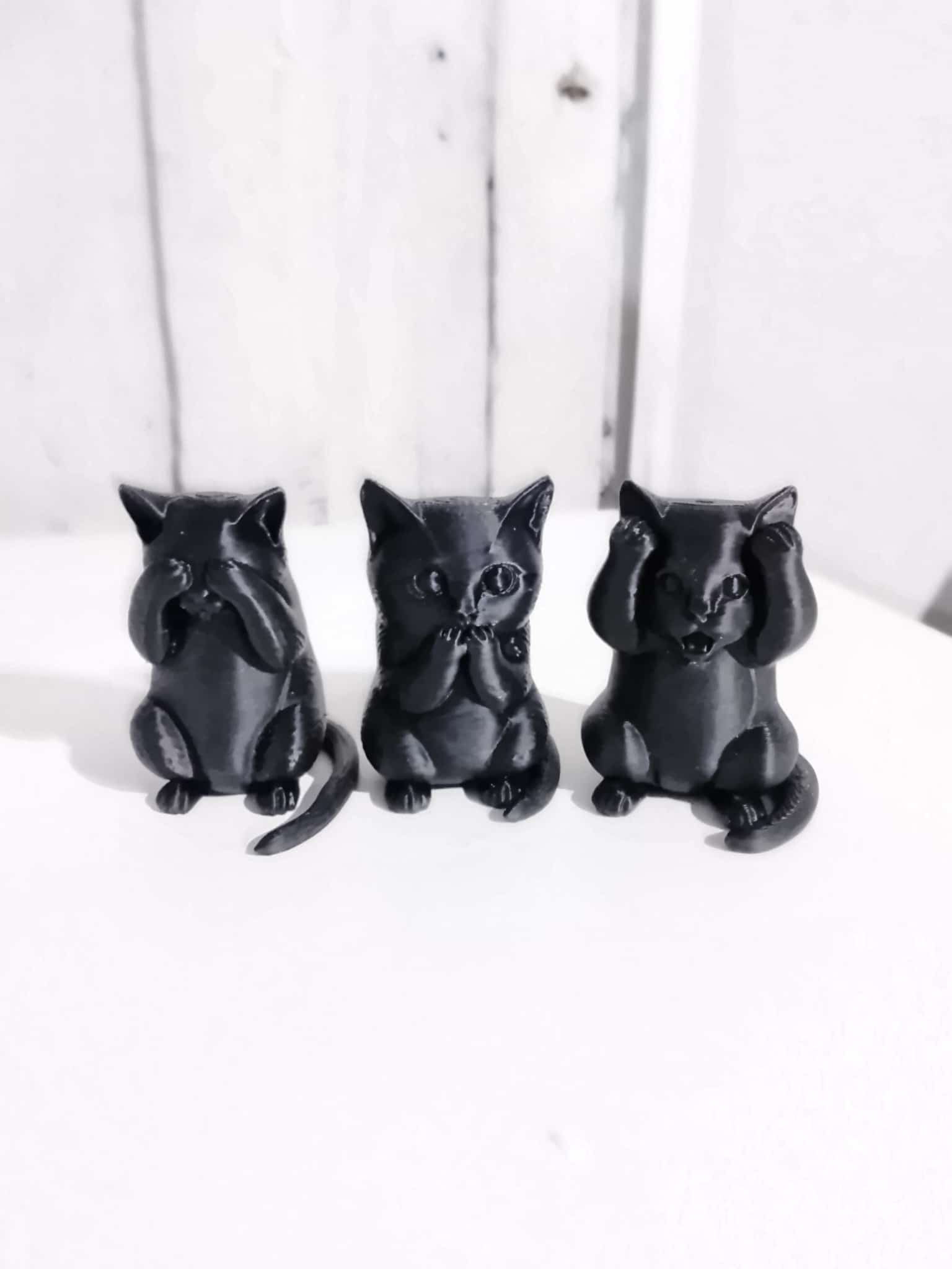 Gatitos sabios (No vi, no escuche, no hablo, Impresion 3D)