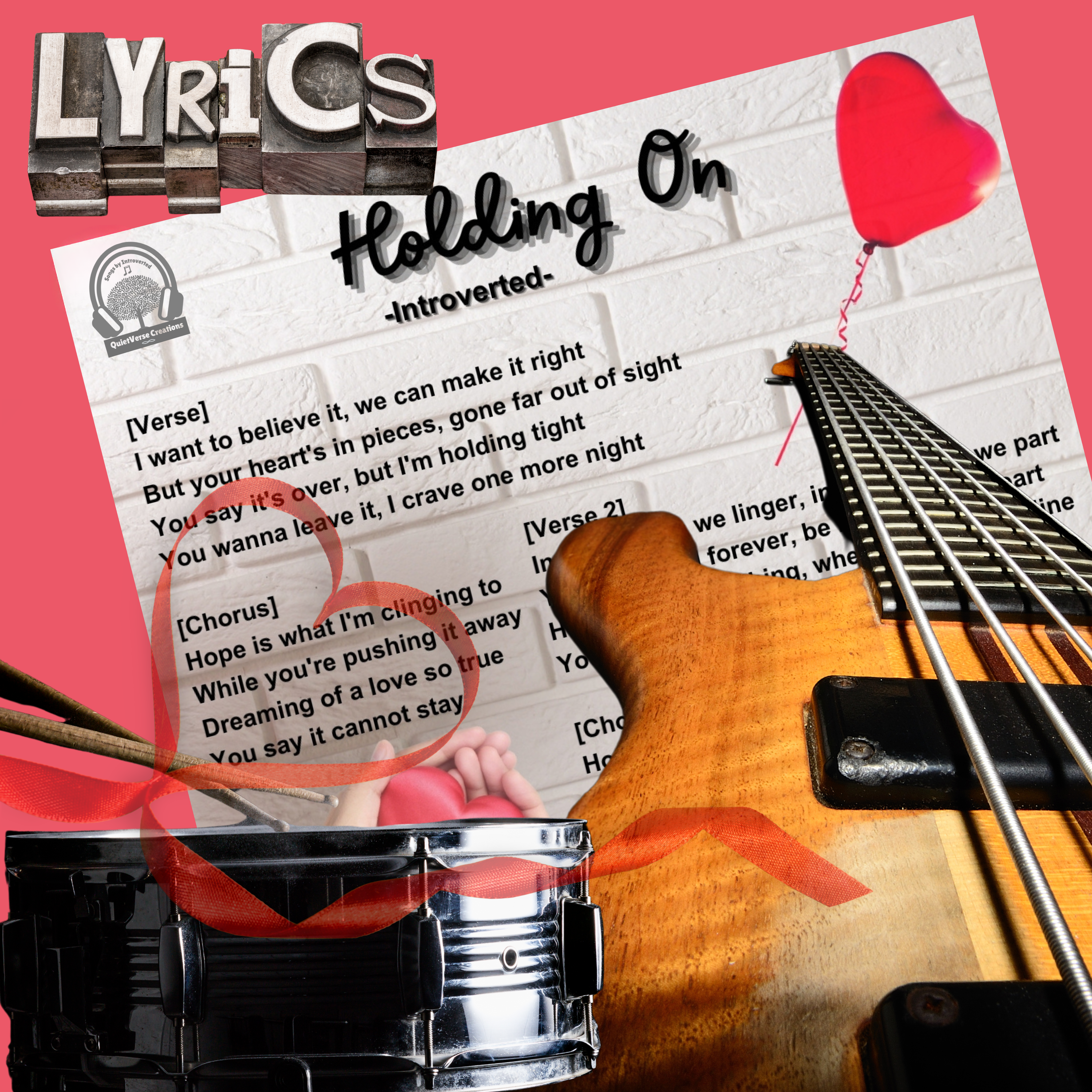 'Holding On' Lyric Art Sheet
