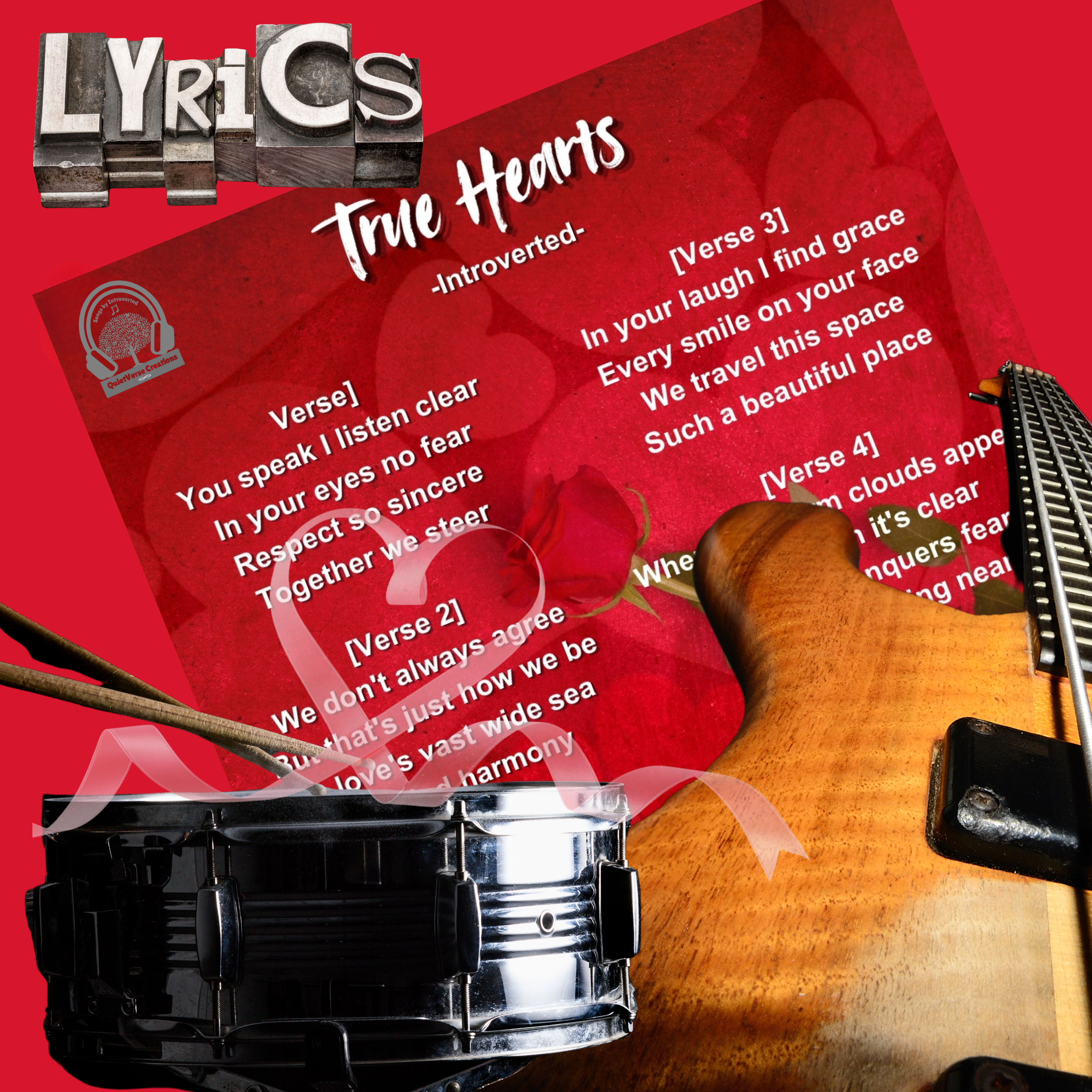 'True Hearts' Lyric Art Sheet