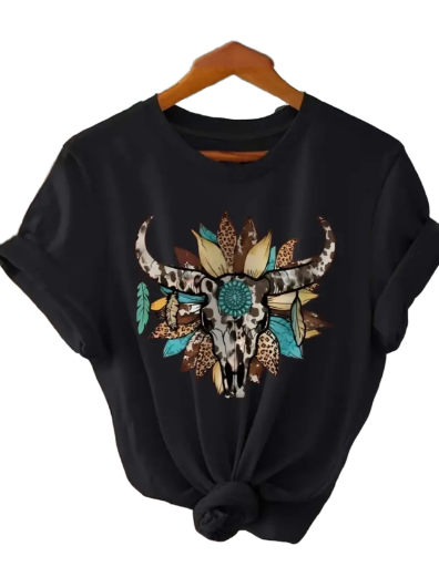 Ladies Bull Horn T Shirt 