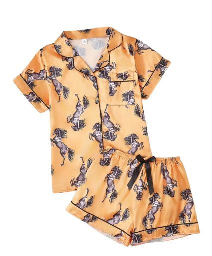 Country Themed Ladies PJ Set Shorts