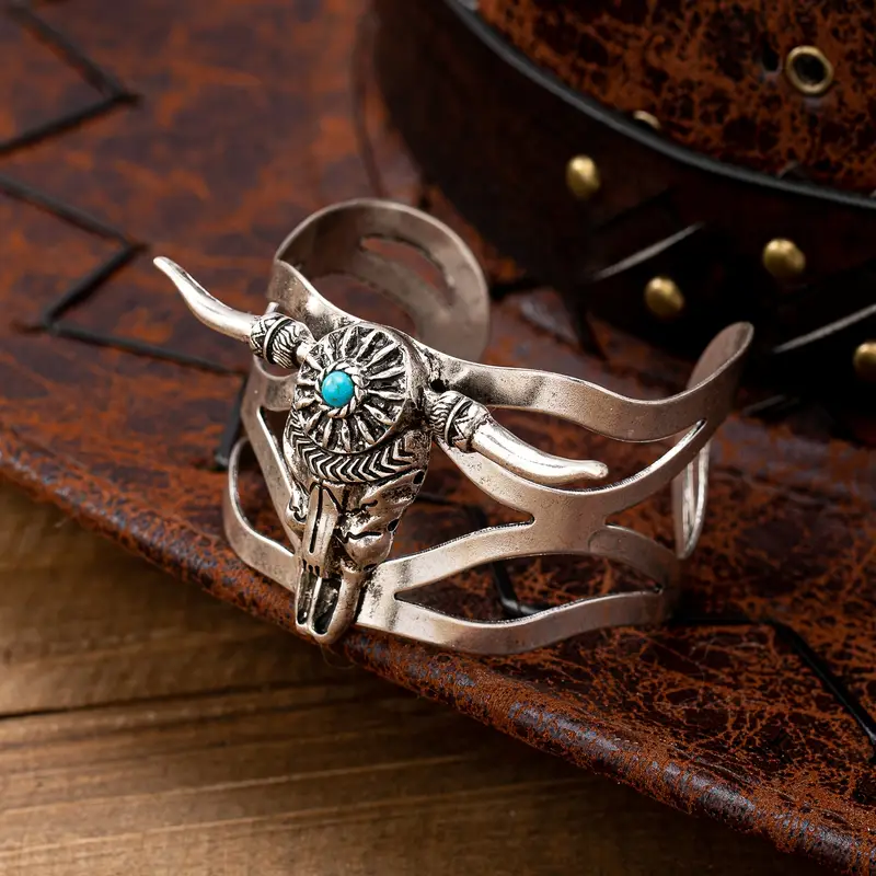 Western Bull Skull Cuff