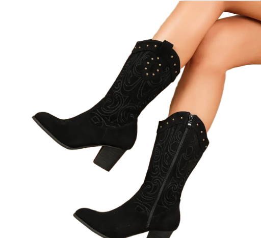 Black Ladies Cowgirl Boots
