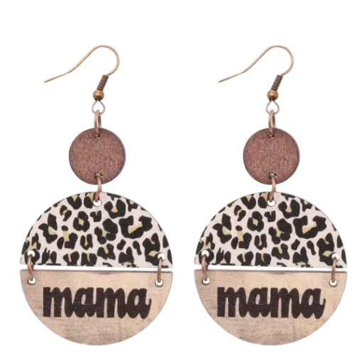 Mama Leopard Print Earrings