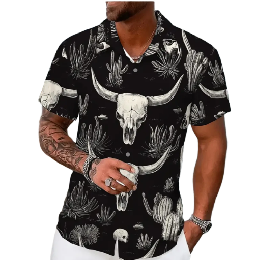 Men’s Casual Short Sleeve button up Shirt