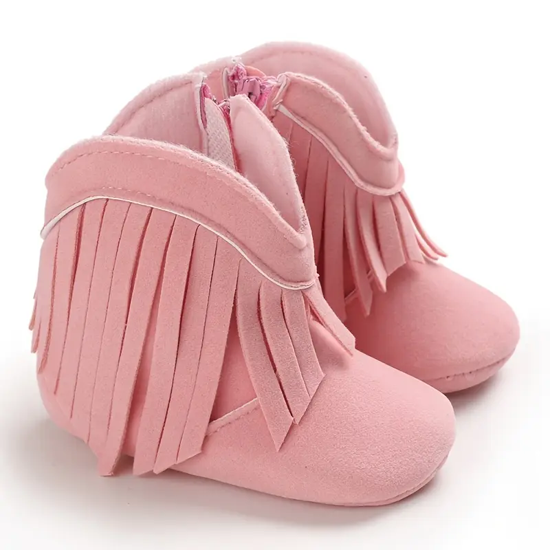 Baby girls Pink Fringe Booties