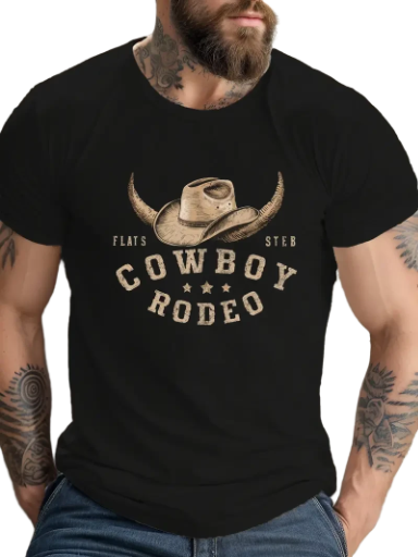 Mens Cowboy Rodeo T-Shirt