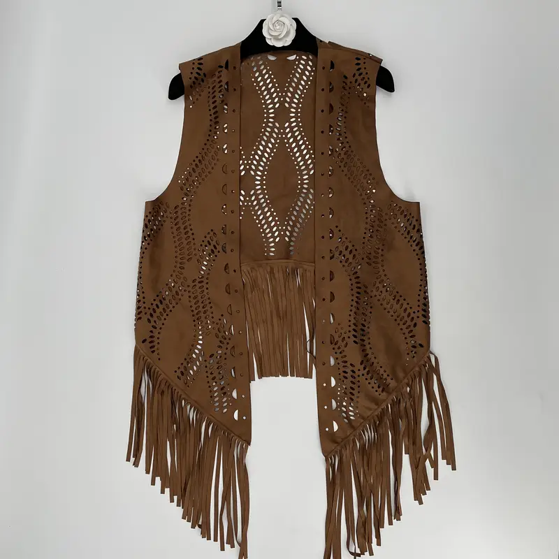 Brown Fringe Vest