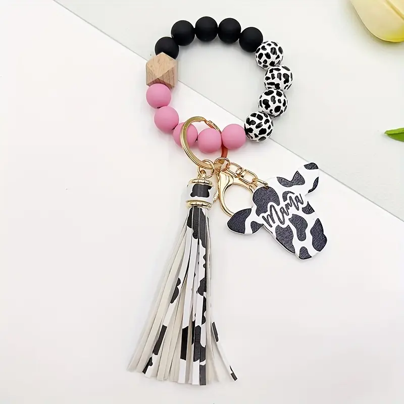 Beaded Keychain Bag Charm with Tassel 9