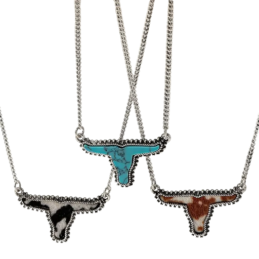 Bull Horn Necklace 3 colours to choose from