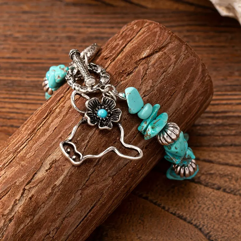 Turquoise Cow Head Bracelet