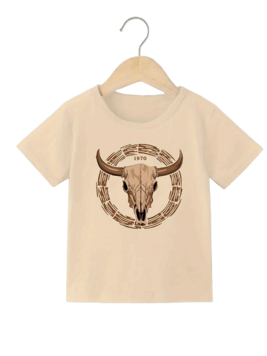 Boys Bull Skull Graphic T-Shirt