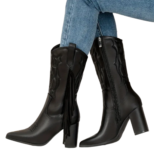Black ladies tassel Boots