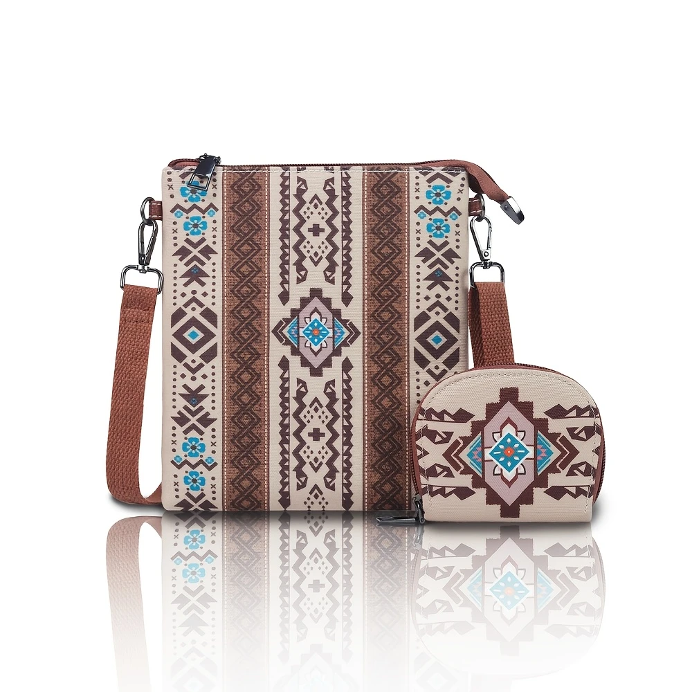 Aztec Print Shoulder Bag Set