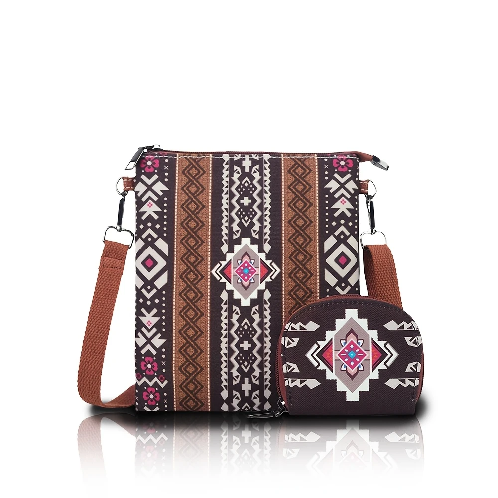 Tribal Pattern Crossbody Bag Set