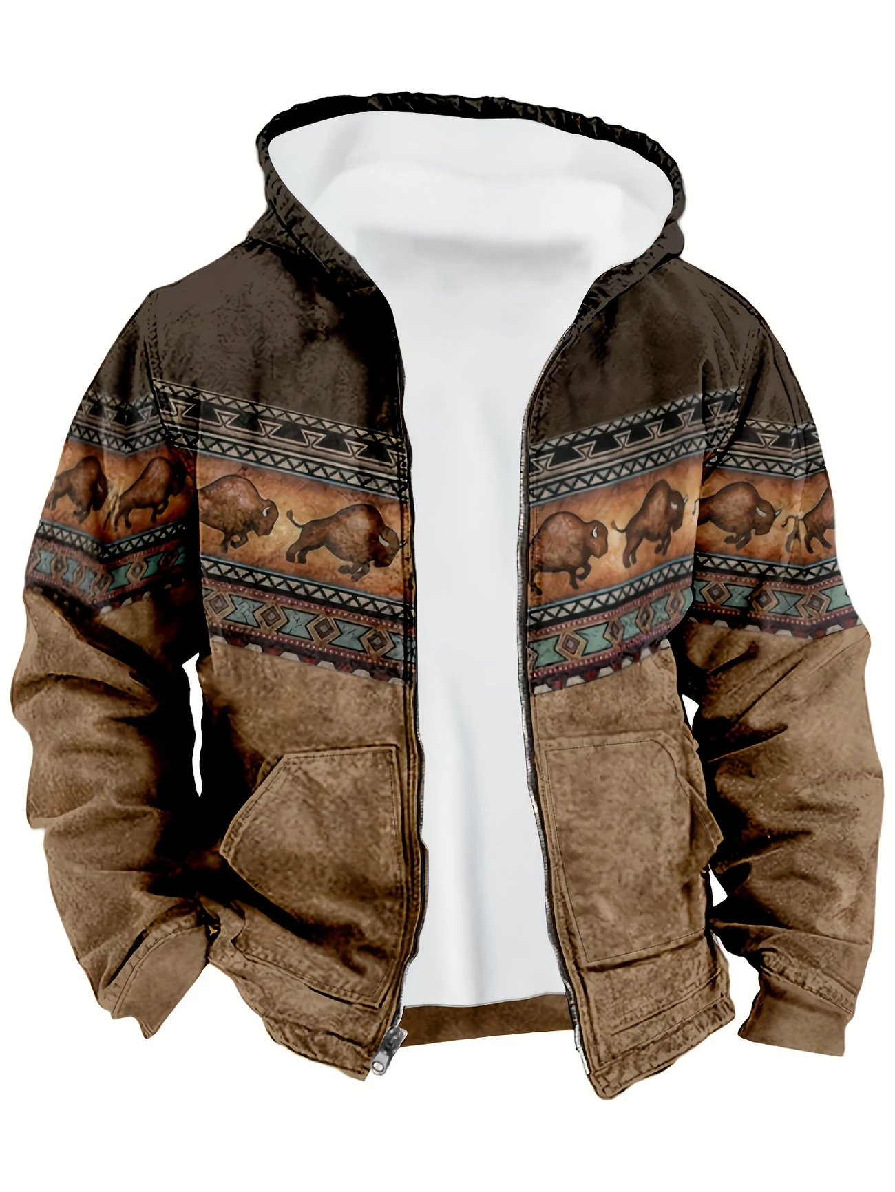 Vintage Bison Print Jacket