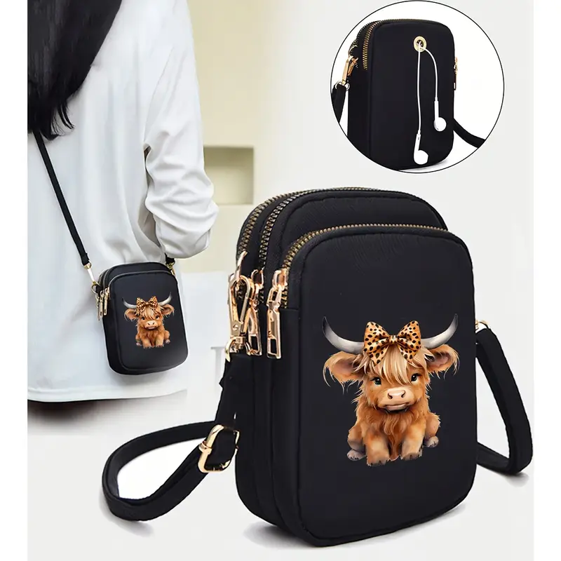 Cute Cow Print Crossbody Bag
