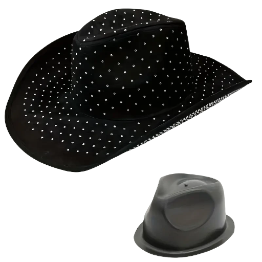 Ladies Stylish Black Rhinestone Hat 