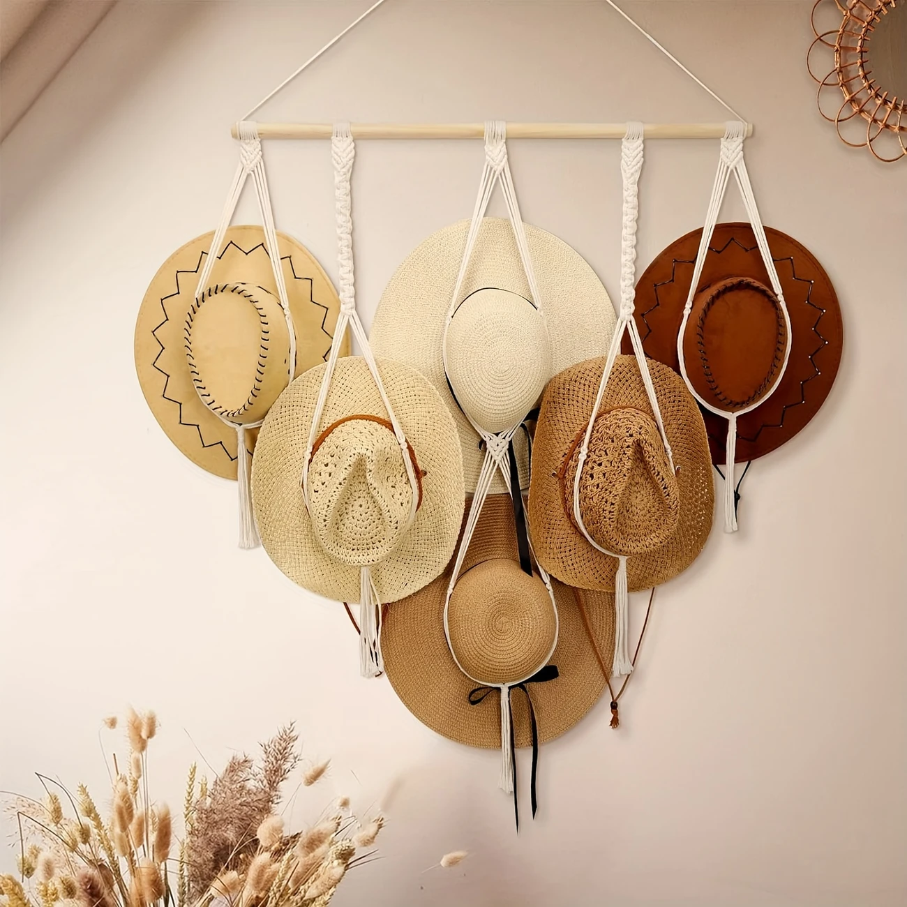 Decorative Hanging 6 Hat Display 