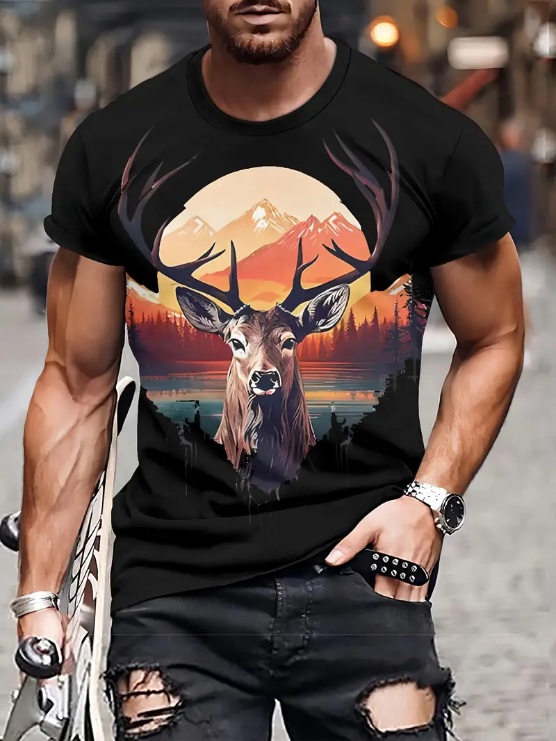 Men's Deer Graphic T-Shirt