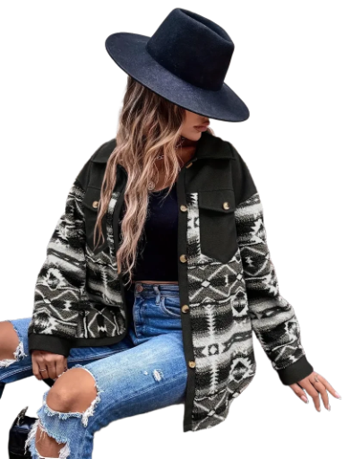Stylish Aztec Print Jacket