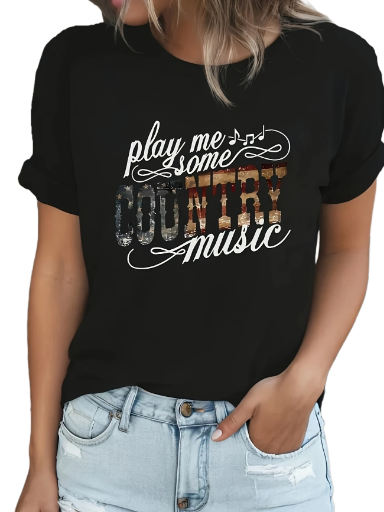 Ladies Country Music Graphic Tee