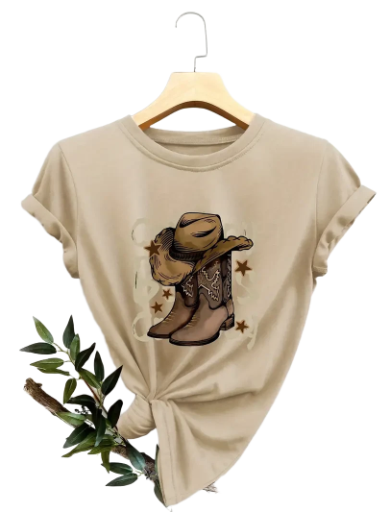 Ladies Cowboy Theme T-Shirt