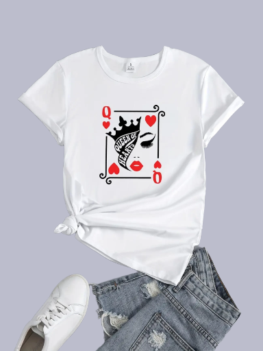 Queen of Hearts T-Shirt White 