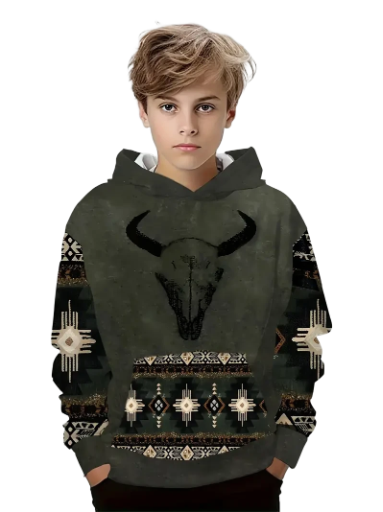 Kids' Tribal Skull Hoodie