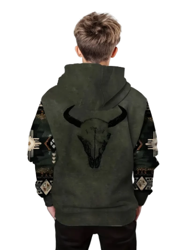 Kids' Tribal Skull Hoodie