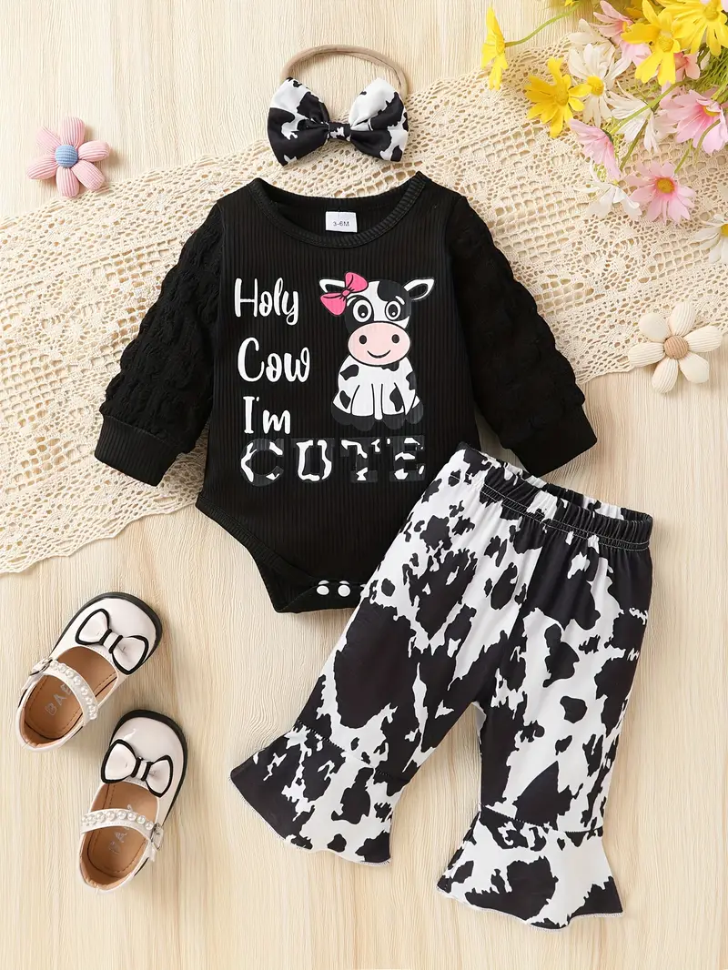 Baby Cow-Themed Outfit Set