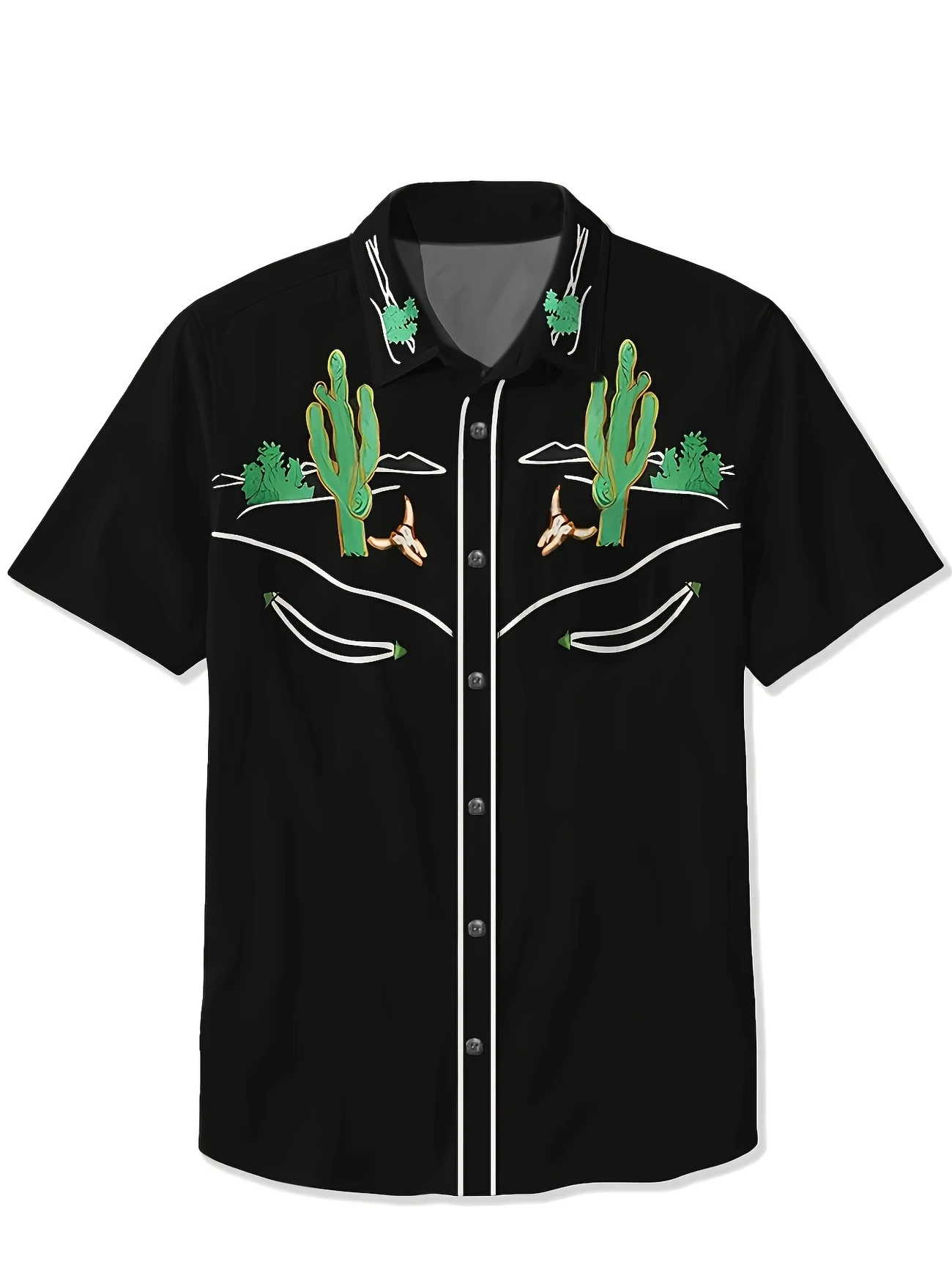 Men's Black Western Shirt