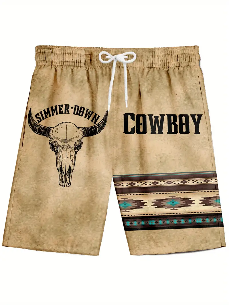 Mens Cowboy Beach Shorts
