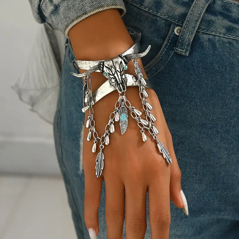 Bohemian Hand Chain Bracelet Cuff