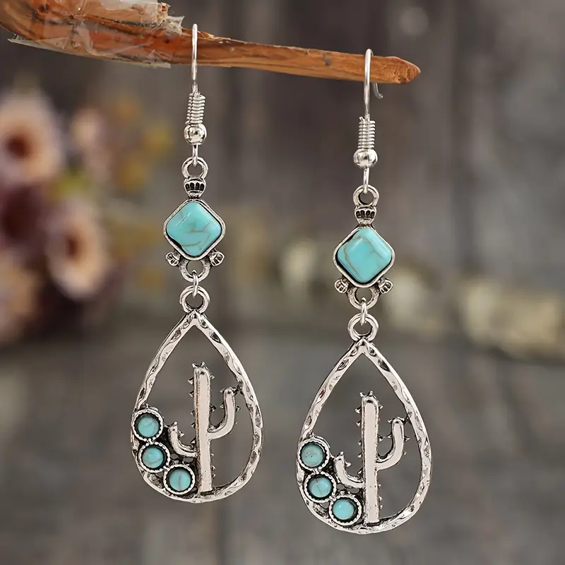 Turquoise Cactus Earrings