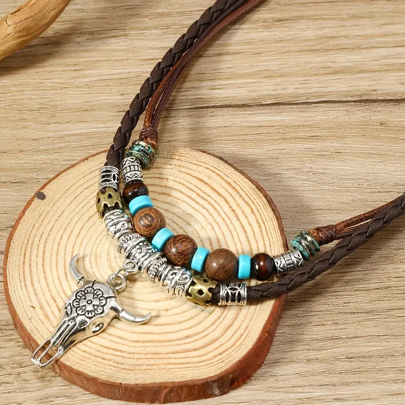 Bohemian Bison Pendant Necklace