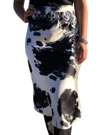Black and White Patterned Skirt