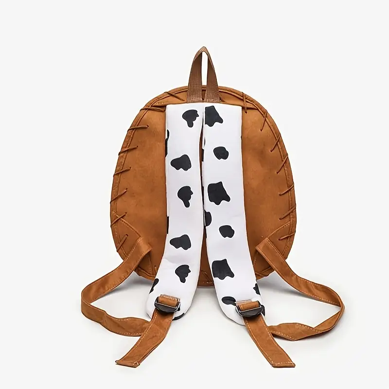 Hat Backpack with Cow Print Straps