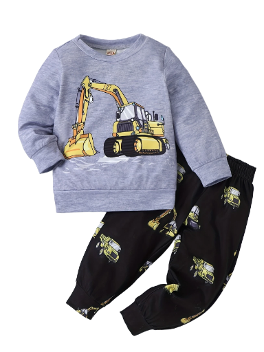 Kids' Construction-Themed PJ Set 
