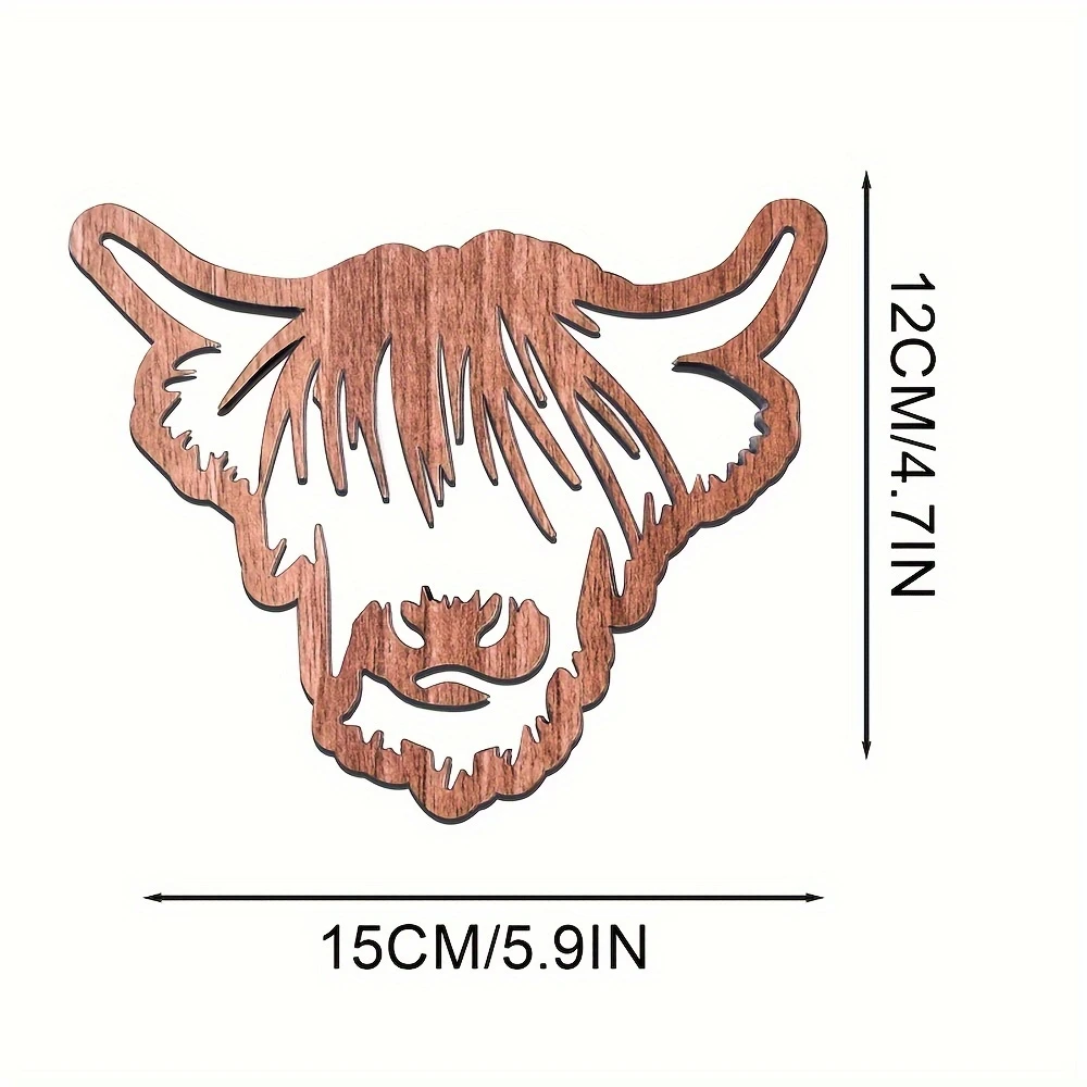Wooden Highland Cow Timber Coasters 