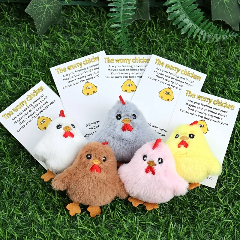Plush Worry Chicken Brooch