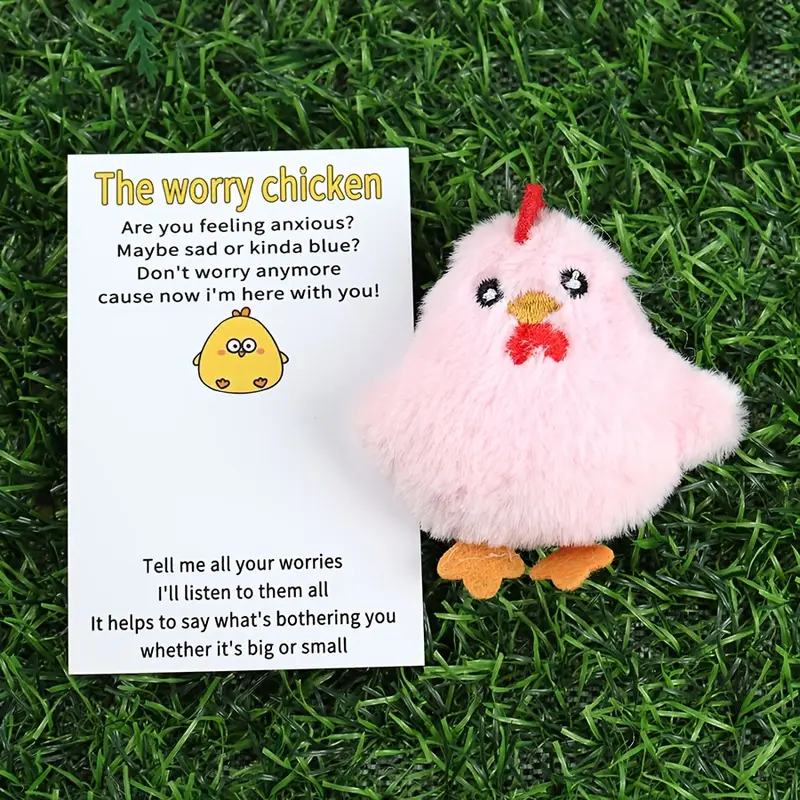 Plush Worry Chicken Brooch
