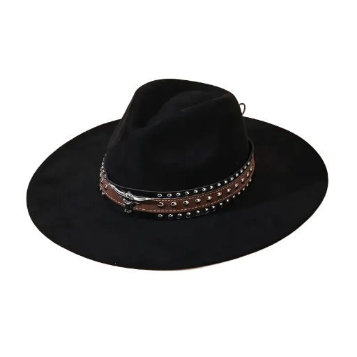 Felt Fedora Cowboy Hats with decorative Band