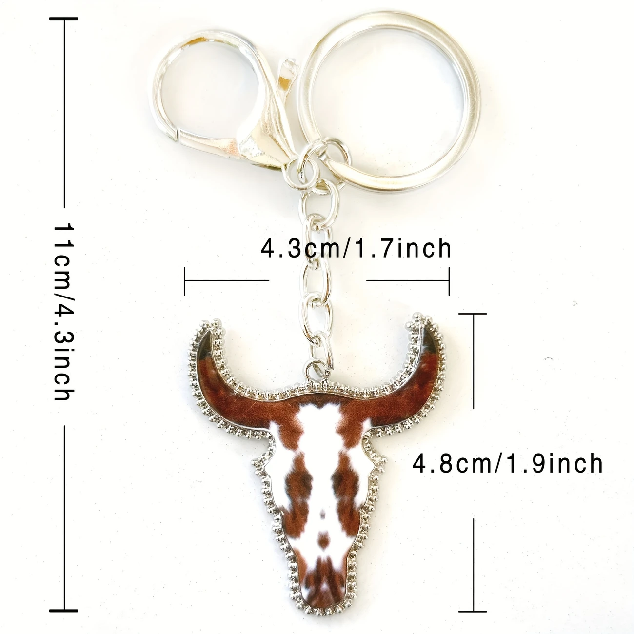 Leopard Print Bull Head Keychain / Bag Charm
